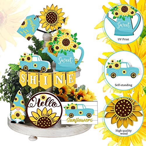 Jetec 12 Pcs Sunflower Tiered Tray Decor - style: Sunflower