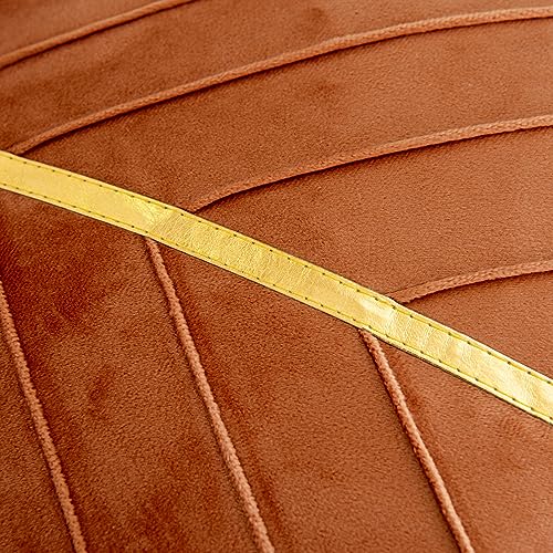 WACOMECO Velvet Throw Pillow Covers, Pack of 2 Soft Gold Decorative Cushion Covers for Couch Sofa Living Room Home Decoration, Burnt Orange, 20x20 inch - color: Burnt Orange, size: 20" x 20" (Pack of 2)