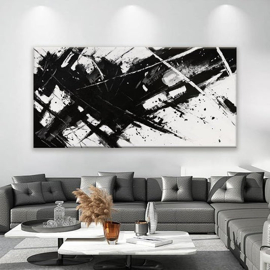 TAIJXAGSG Large Abstract Wall Art For Living Room Abstract art 29" X 58" - color: black, size: 58"L x 29"W