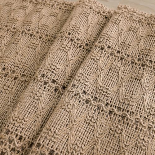 Artoid Mode Linen Woven Farmhouse Hollow Table Runner 12x36 Inch - color: Linen, size: 12" x 36", Table Runner