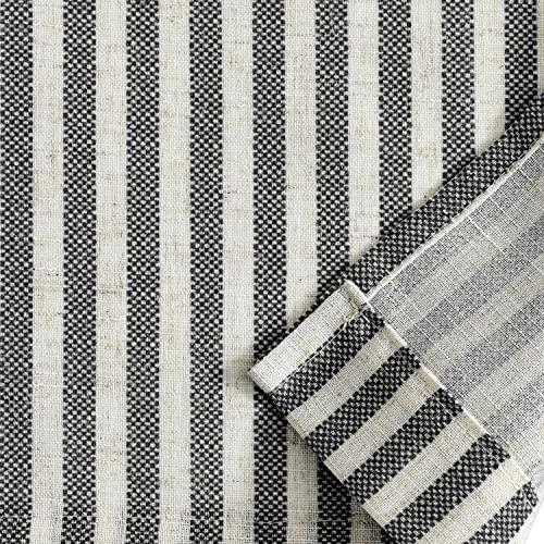 jinchan Linen Boxter Stripe Valances for Window 16 inch,Black,1 Panel - color: Boxter Stripe | Black on Linen, size: 50"W x 16"L (Pack of 1)