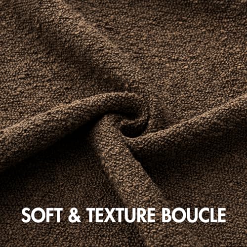 MIULEE Textured Boucle Lumbar Pillow Cover for Bed 12x20 Dark Brown - color: Dark Brown, size: 20" x 12" (Pack of 1)
