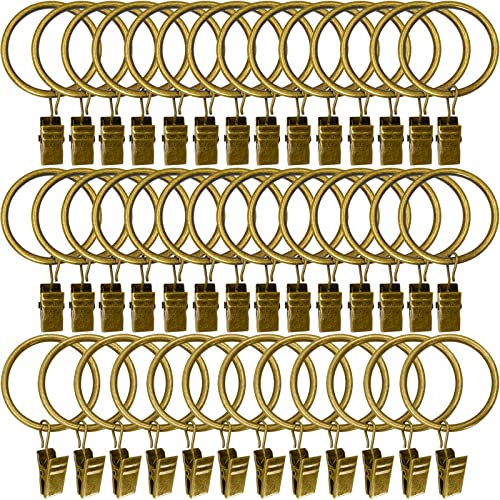 LLPJS Curtain Rings with Clips, 1.5 inch ID, 40 Pack, Bronze - color: Bronze, size: 1.5" I D Set of 40