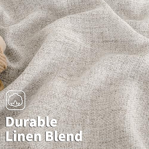 BGment Grey Brown Faux Linen Curtains 63 Inch Length 2 Panels for Bedroom - color: B - Linen Mocha, size: 52"W x 63"L (Pack of 2)
