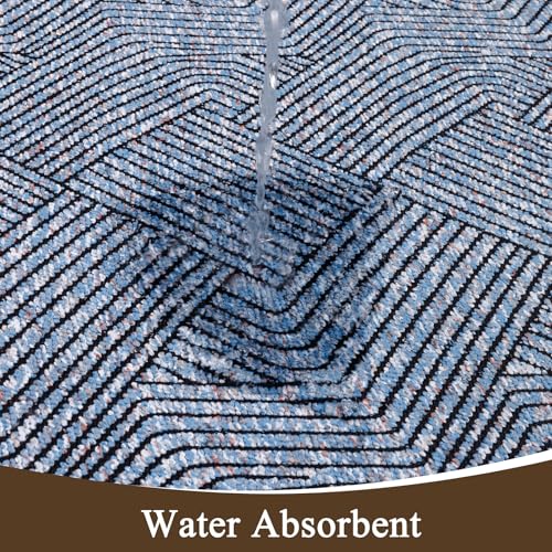 Pauwer Non Slip Kitchen Rugs Sets of 2, Washable Soft Kitchen Mats, Blue - color: Blue, size: 19"x32"+19"x47"