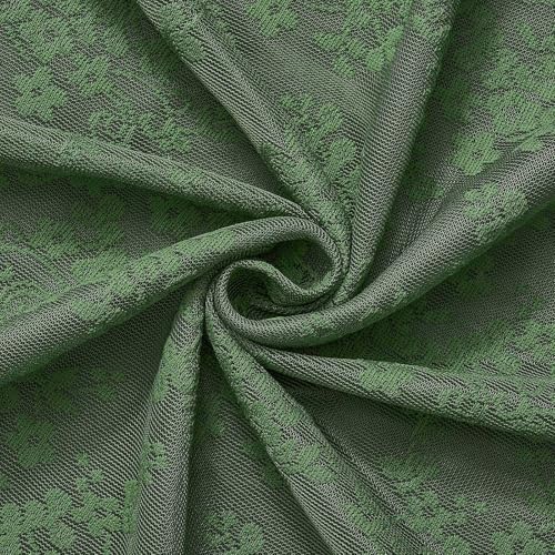 TUDECO Green Stall Shower Curtain with Attached Valance, 36'' x 72'' - color: Green, size: 36"W x 72"L (Pack of 1)
