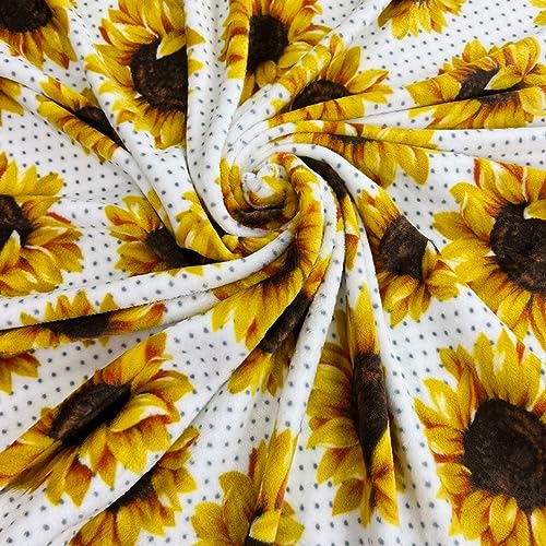 Serafina Home Summer Sunflower Throw Blanket: Beautiful Fleece Flowers with Yellow Brown White Accents, 50" x 60", for Couch, Bed, Travel - color: Sunflower