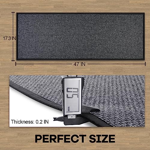 Hargiis Kitchen Rug, Rubber Non Slip Kitchen Rugs Washable, Absorbent Runner Mat for Floor, Machine Washable Standing Mats for in Front of Sink, Door, Laundry, Entryway, Entrance (Black, 47" × 17.3") - color: Black, size: 1'5" x 3'11" (Rectangular)
