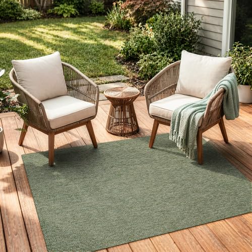 Uphome Boho Area Rug, 3x5 Machine Wasbable Rugs for Kitchen, Non Skid Low Pile Braided Cotton Farmhouse Entryway Rugs Indoor, Dirt Resistant Green Throw Rug Door Mats for Front Door Bedroom Bathroom - color: Green, size: 3' x 5' (Rectangular)
