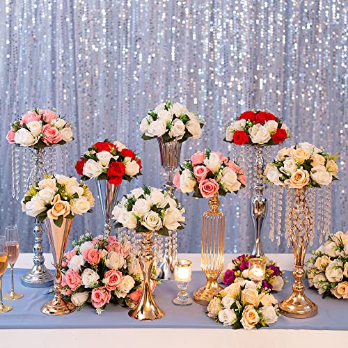 Flower Centerpieces for Wedding Tables: Red & White, 2 Packs - color: Red & White