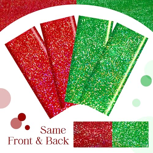 2 pcs Christmas Table Cloth 40" x 108" Red and Green Holographic Laser Tablecloth Iridescence Shining Plastic Disposable Party Table Decoration For Holiday Event Birthday Party Decor Supplies - color: Red & Green