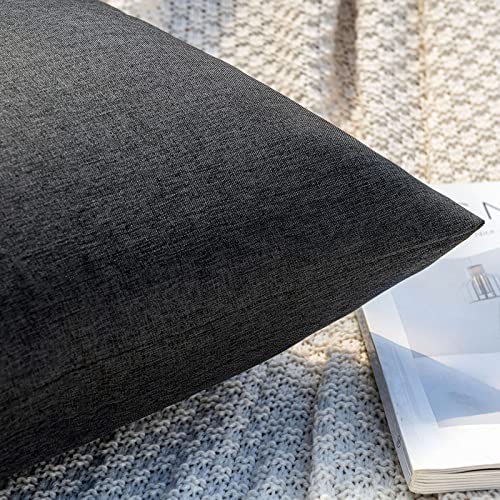 MIULEE Decorative Outdoor Pillow Covers Waterproof 16x16 Black - color: Black, size: 16" x 16" (Pack of 2)