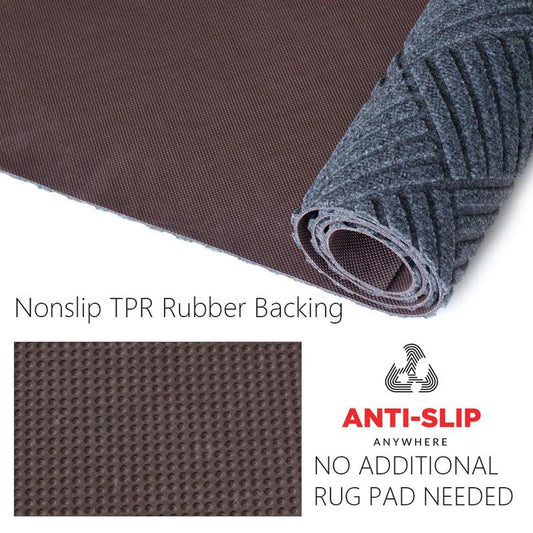 Petgrow Hallway Runner Rug 2FTX8FT,Super Skid Resistant TPR Backing - color: Diamond Grey, size: 2FTX8FT