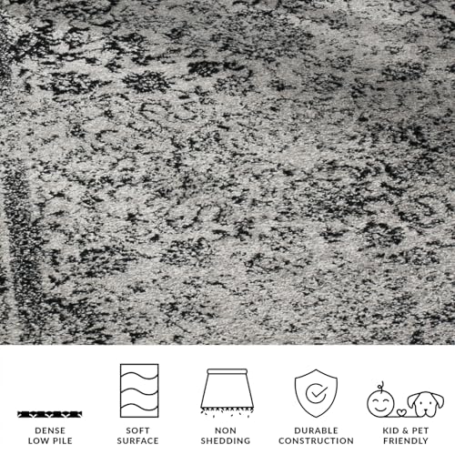 SAFAVIEH Adirondack Runner Rug 2'1"x8', Distressed Grey & Black ADR109B - color: Grey/Black, size: 2'1" x 8' (Runner)