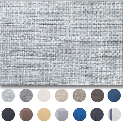 Placemats Set of 4 - Easy Clean Woven Vinyl Placemats for Dining Table, Indoor/Outdoor Place Mats, Washable PVC Table Mats(Gray) - color: A-gray