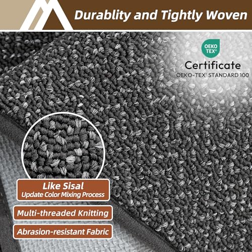 COSY HOMEER Dirt Trapper Door Mat 17"x30" Non Slip Washable Dark Grey - color: Dark Grey, size: 17" x 30"