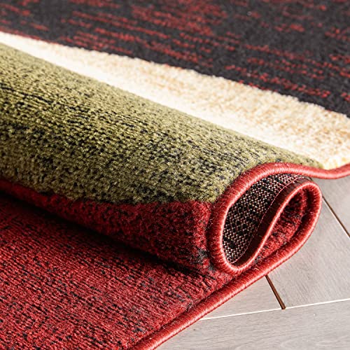 Well Woven Dulcet Bingo Red Modern Geometric Area Rug (5'3" x 7'3") - color: Red, size: 5'3" x 7'3" (Rectangular)