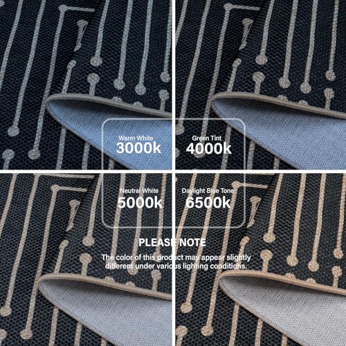 Lahome Maze Lines Washable Kitchen Runner Rug, 2x8 Black Outdoor Runner Rug - color: Black Geometric, size: 2'6" x 8' (Runner)