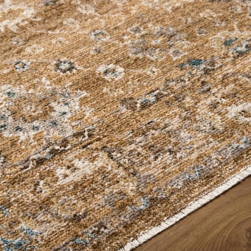 Hauteloom Voyul Living Room, Bedroom Area Rug - Traditional - Tan, Medium Brown, Taupe - 5' x 7'5" - color: Tan, Medium Brown, Taupe / Humana, size: 4'11" x 7'5" (Rectangular)