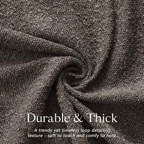 Foindtower Decorative Textured Boucle Throw Pillow Covers 16x16 Dark Brown - color: Dark Coffee, size: 16" x 16" (Pack of 2)