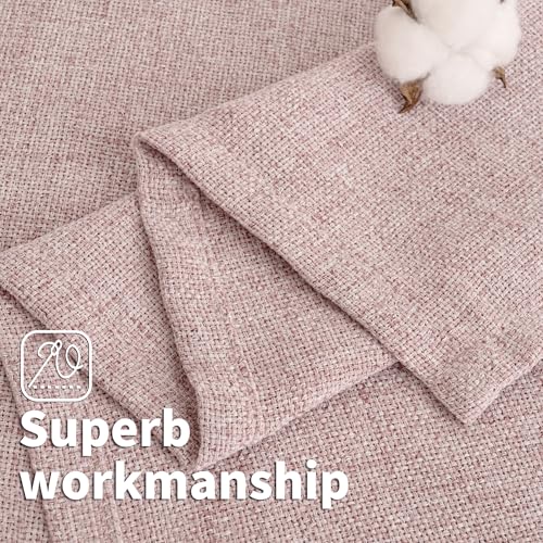 BGment Pink Faux Linen Curtains 63 Inch Length 2 Panels for Bedroom - color: B - Linen Rose Pink, size: 52"W x 63"L (Pack of 2)