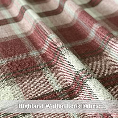 always4u Classic Red Plaid Curtains Highland Woolen Look Tartan Farmhouse Window Treatment Grommet Checked Curtains for Living Room Bedroom 2 Panels 45 * 95 Inches - color: Classic Red, size: 45"W x 95"L (Pack of 2)
