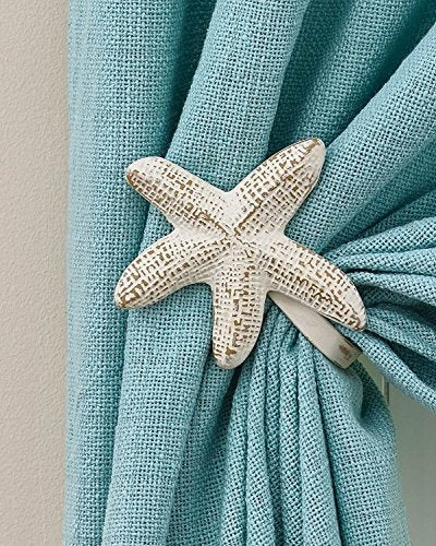 Park Designs Starfish Curtain Tieback Pair, Aluminum - color: Starfish Tie Backs Pair