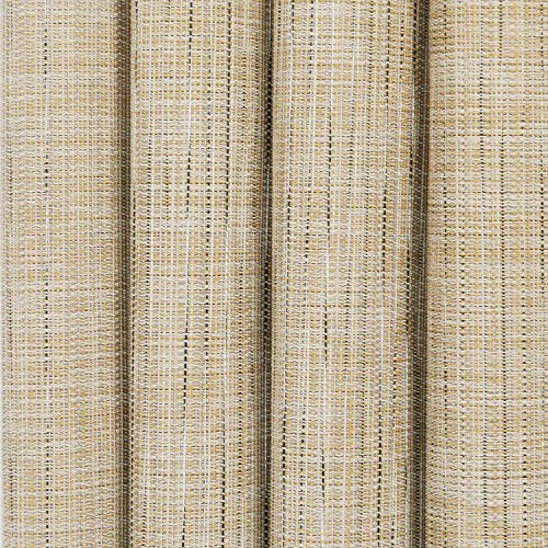 SHACOS Round Table Placemats Wedge Shaped Placemat Set of 4 Non Slip Heat Resistant Woven Vinyl Table Mats Wipe Clean Indoor Outdoor (4, Beige Yellow) - color: Beige Yellow