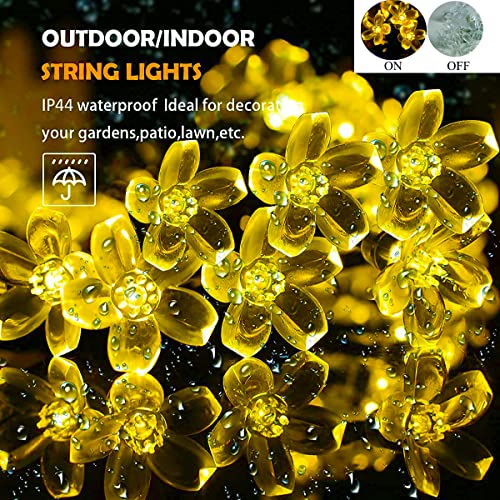 Decorative 100 LED Warm White Cute Cherry Blossom Flower Fairy Light String - color: Warm White