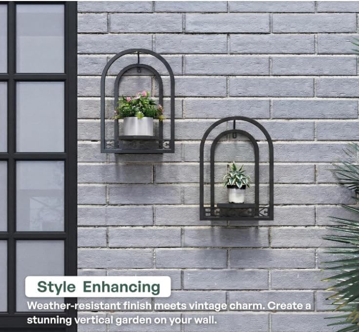 3 Pack Wall Plant Stands Indoor, wall Mounted Plant Holders, Black - color: 3 Pack Black