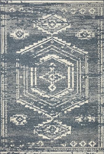 Loloi Magnolia Home Gigi Denim/Ivory 2'-7" x 7'-6" Runner Rug - color: Denim / Ivory, size: 2'7" x 7'6" (Rectangular)