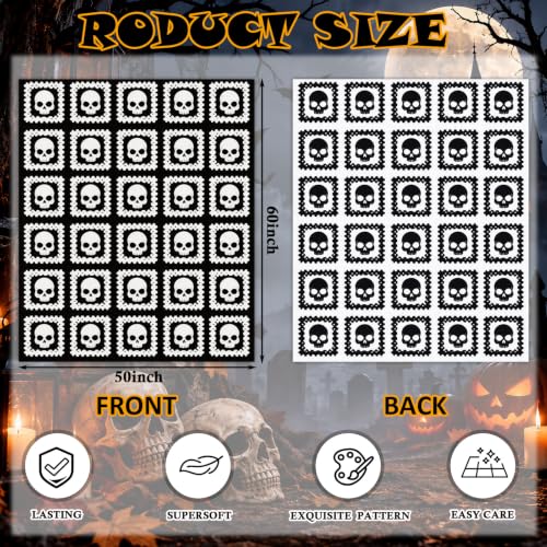 Halloween Halloween Gothic Skull Blanket Reversible Goth Knit Throw Blanket - color: Black and White, style: Halloween Ghost Blanket