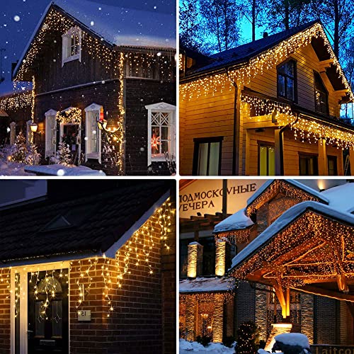 300 LED Icicle Lights,33FT Icicle Christmas Lights Warm White - color: Warm White