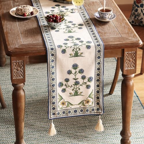 Patdrea Designer Elegant French Linen Table Runner,12"X87"-Ivar B - color: Ivar B Linen, size: 12"*87"