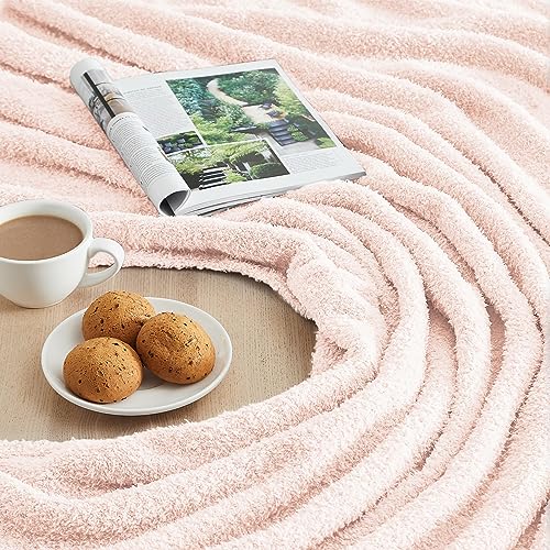 CYMULA Pink Soft Throw Blanket Twin Size Pink 60x80 inches - Lightweight Plush Fuzzy Fluffy Warm Cozy Blankets and Throws for Sofa Bed All Season Use - color: Pink, size: Twin(60"x80")