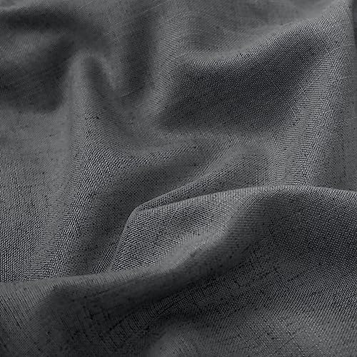 KOUFALL Charcoal Gray Curtains 96 Inches Long for Living Room 2 Panel Set Dark Grommet Linen Sheer Curtains 96 Inch Length,Dark Grey - color: Dark Grey, size: 52"W x 96"L (Pack of 2)