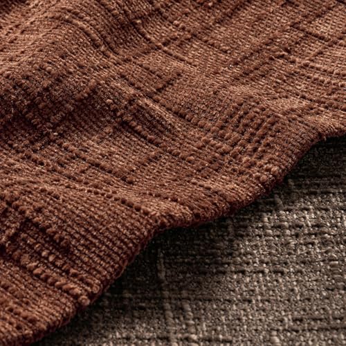 MIULEE Chenille Textured Fall Throw Pillow Covers Terracotta 16x16 - color: Terracotta, size: 16" x 16" (Pack of 2)