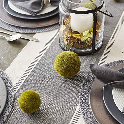 DII Dobby Stripe Table Runner, 13x72, Mineral Gray & Cream Background - color: Mineral Gray, size: 13x72"