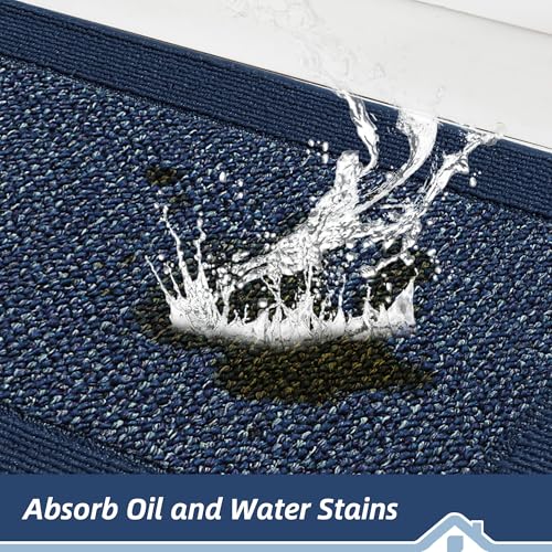 BEQHAUSE Kitchen Runner Rug 24"x60", Non Slip Kitchen Mat Washable, Blue - color: Blue, size: 24" X 60" (Rectangular)
