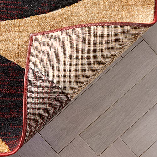 Well Woven Dulcet Bingo Red Modern Geometric Area Rug (5'3" x 7'3") - color: Red, size: 5'3" x 7'3" (Rectangular)