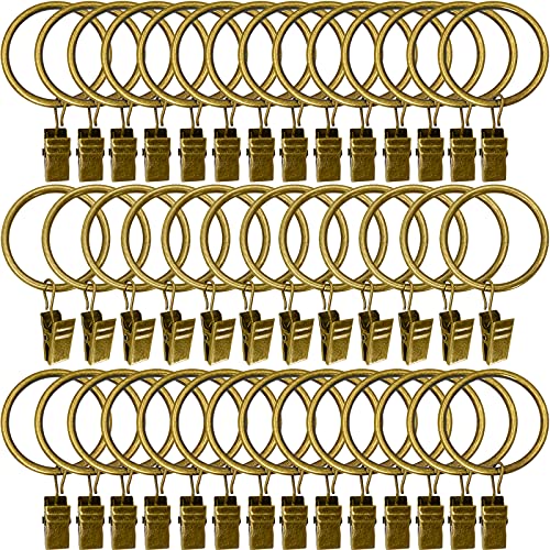 40 Pack Metal Curtain Rings with Clips, 1.5 in ID, Bronze - color: Bronze, size: 1.5" I D 40 Pack