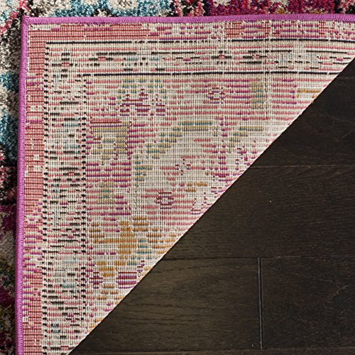 SAFAVIEH Monaco Area Rug 5'1"x7'7", Pink & Multi MNC243D - color: Pink/Multi, size: 5'1" x 7'7" (Rectangular)