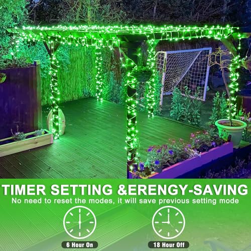 262FT 800 LED Christmas Lights Outdoor, Green String Lights Indoor - color: Green, size: 262FT 800LED
