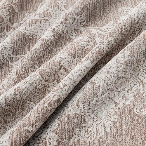 FMFUNCTEX Rust Brown Floral Jacquard Blackout Curtains, 84 Inches, 2 Panels - color: Rust Brown, size: 52"W x 84"L (Pack of 2)