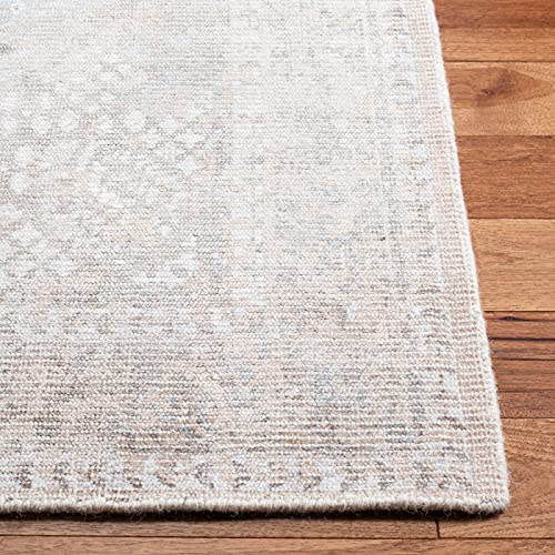 SAFAVIEH Restoration Vintage Collection Accent Rug - 3' x 5', Beige & Sand, Handmade Distressed Wool & Viscose, Ideal for High Traffic Areas in Entryway, Living Room, Bedroom (RVT703B) - size: 3' x 5' (Rectangular)