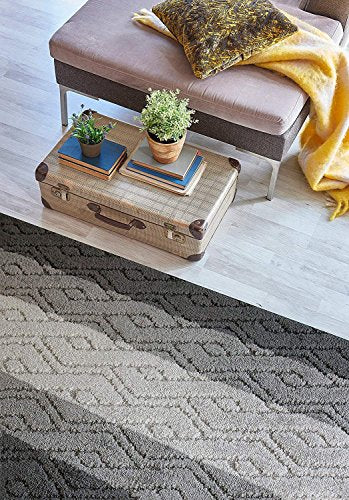 Custom Size Hallway Runner Rug Damask Grey Color 31 inch Wide Select Your Length Non-Slip (Skid Resistance) Rubber Backing 2 feet x 31 inch - color: Knit Black, size: 2'7" x 2' (Runner)
