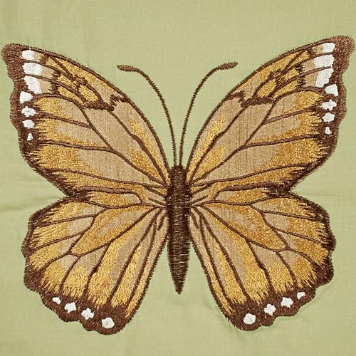 Touch of Class Butterfly Eden Embroidered Pillow, Moss Green, 16" Square - size: Pillow 16 Inches Square
