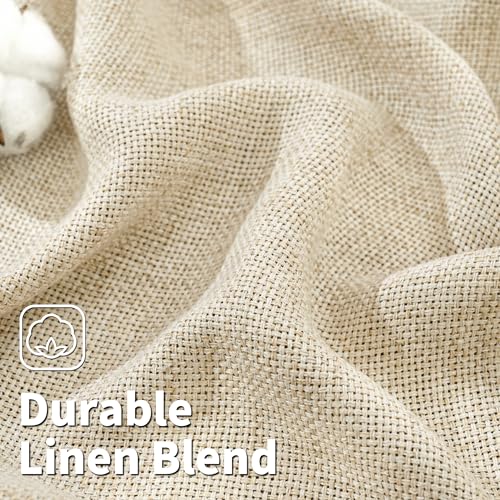 BGment Begie Faux Linen Curtains 63 Inch Length 2 Panels for Bedroom - color: B - Linen Beige, size: 52"W x 63"L (Pack of 2)