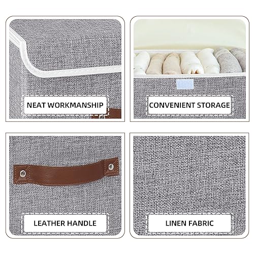 Yawinhe Collapsible Storage Bins,Grey,13.0x9.0x7.9in,1-Pack - color: Grey, size: M/(1 Pack)