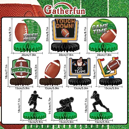 Gatherfun10PCS Football Party Decorations Football Table Centerpiece Football Honeycomb Centerpieces Table Toppers for Football Birthday Party Football Game - style: football
